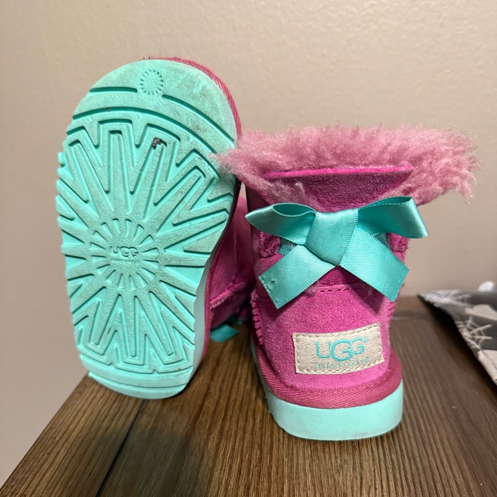 Pink Ugg Boots with Aqua Soles - Picture 2 of 2